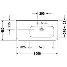 Lavabo asimétrico dcha para mueble 100...