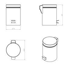 Papelera acero 3 L architect COSMIC