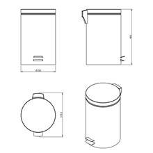 Papelera acero 12L architect COSMIC