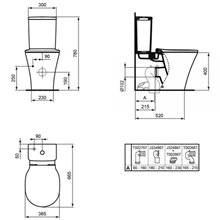 Inodoro completo compacto CONNECT AIR Cúbico Ideal Standard