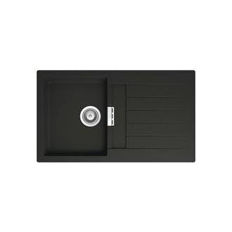 Fregadero negro una cubeta con escurridor Oslo QUARZEX&reg; Roca