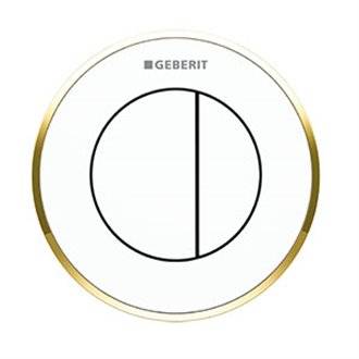 Pulsador Geberit10 Blanco-Dorado cisterna 12 cm