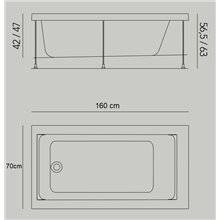 Bañera Jazz S encastrada 160x70 cm con...