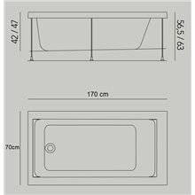 Bañera Jazz S encastrada 170x70 cm con...