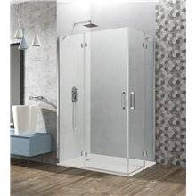 Mampara angular 2 fijos+2 abatibles GLASS GME