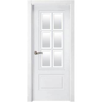 Puerta interior LACADA BLANCA vidriera P12-V6