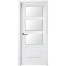 Puerta interior LACADA BLANCA vidriera PL-216-V3