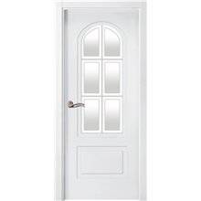 Puerta interior LACADA BLANCA vidriera P42-V6