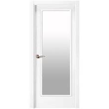 Puerta interior LACADA BLANCA vidriera Africa-V1