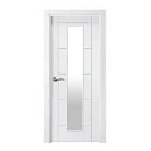 Puerta interior vidriera LACADA BLANCA Asturias-V1C
