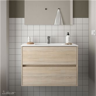 Mueble 91cm Roble Caledonia de 2 cajones SALGAR NOJA