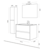 Mueble 101cm Roble Caledonia de 2 cajones SALGAR NOJA