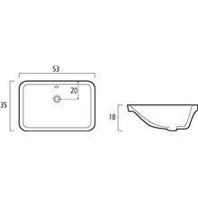 Lavabo encastrado 55 bajo plano GME