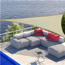 Toldo vela triángulo 5x5x5m crema Outsunny