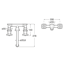 Grifo bimando empotrado para lavabo Carmen Roca