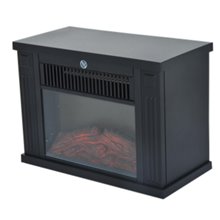 Chimenea eléctrica vertical 34x17x25cm negra Homcom
