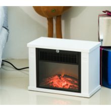 Chimenea eléctrica de pie 34x17x25cm blanca Homcom