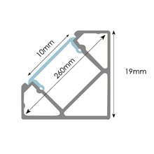 Perfil Tira LED angular aluminio 1 metro
