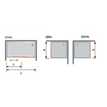 Mampara puerta corredera y lateral fijo para ducha LU102+LU103 Kassandra