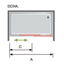 Mampara puerta corredera y lateral fijo para ducha decorado Clio LU102 Kassandra
