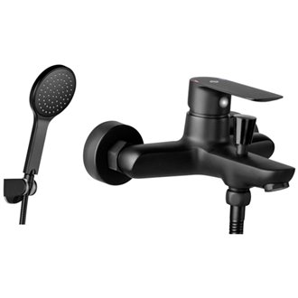 Conjunto grifer&iacute;a de ducha y ba&ntilde;era Cassio negro de GME