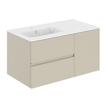 Mueble 2 cajones + 1 puerta con lavabo izquierda 100,5cm Mood COSMIC