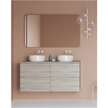 Mueble de baño con 2 lavabos cerámicos sobre encimera 120cm Love Royo