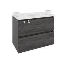 Mueble con lavabo porcelana rectangular 80cm Antracita B-Box BATH+