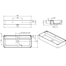 Lavabo suspendido Sanlife 80x40 