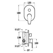 Conjunto de ducha a pared Arvet Källa
