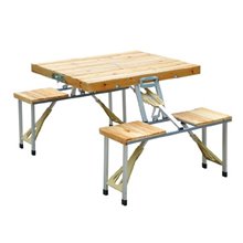 Conjunto mesa plegable con 4 asientos Outsunny