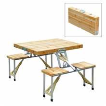 Conjunto de mesa plegable con 4 asientos Outsunny