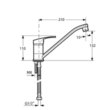 Grifo monomando cocina Zoom Roca
