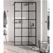 Panel fijo de ducha Fresh Negro Kassandra