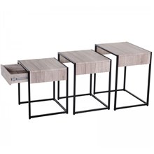 Set de 3 mesas nido efecto madera Homcom