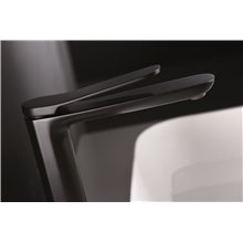 Grifo lavabo caño alto Negro Mate Dinamarca Imex