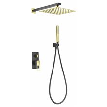 Conjunto de ducha empotrada Negro Oro Suecia Imex