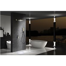 Conjunto de ducha empotrada Negro Oro Suecia Imex