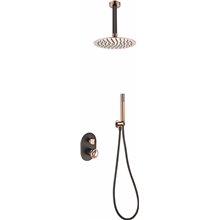 Conjunto de ducha Vesubio Negro Oro Rosa Imex