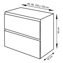 Mueble con lavabo Blanco brillo Ibiza 120 con un seno TEGLER