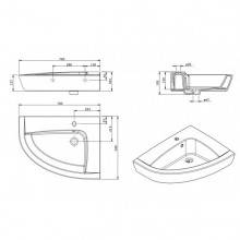 Lavabo NEW DAY Angular 70 Izquierdo