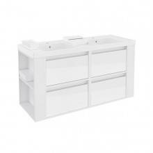 Mueble con lavabos resina 120cm Blanco/Blanco 4 cajones B-Smart BATH+