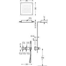 Kit de ducha termostático TRES RTC 38x38