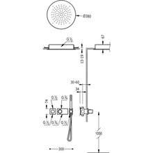 Kit de ducha termostático TRES RTR Ø38