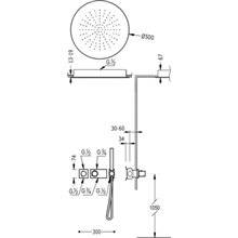 Kit de ducha termostático TRES RTR Ø50
