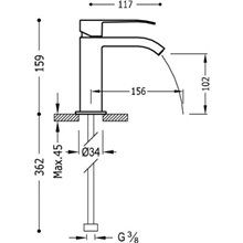 Grifo de lavabo Blanco TRES S CUADRO