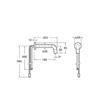Grifo de lavabo alimentación pilas empotrable Loft Roca