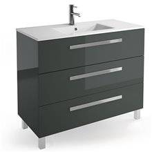 Mueble 101cm Gris Brillo 3 cajones FUSSION CHROME SALGAR