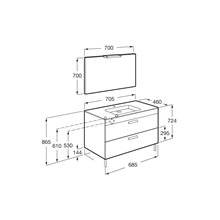 Pack mueble wenge 70cm 2 cajones Debba Roca