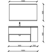 Mueble 80+25cm 2 cajones SPIRIT SALGAR